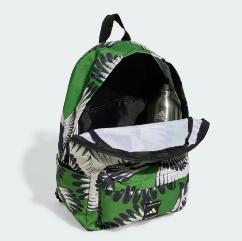 NWT FARM Rio Tropical Tucan Graphic Print Backpack Adidas Collab Vibrant Green